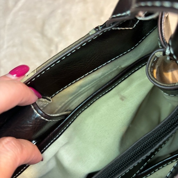 Nine & Co. Shoulder Bag Brown Tan Geometric Silver-Tone Hardware Classic - Picture 16 of 16